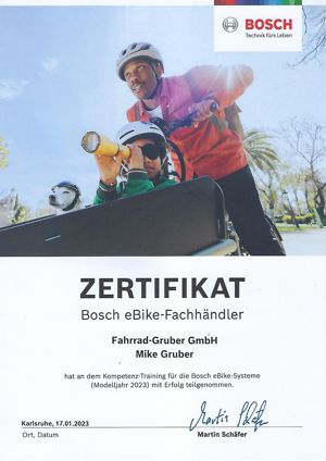 Bosch E-Bike Schulung 2023 Fahrrad-Gruber